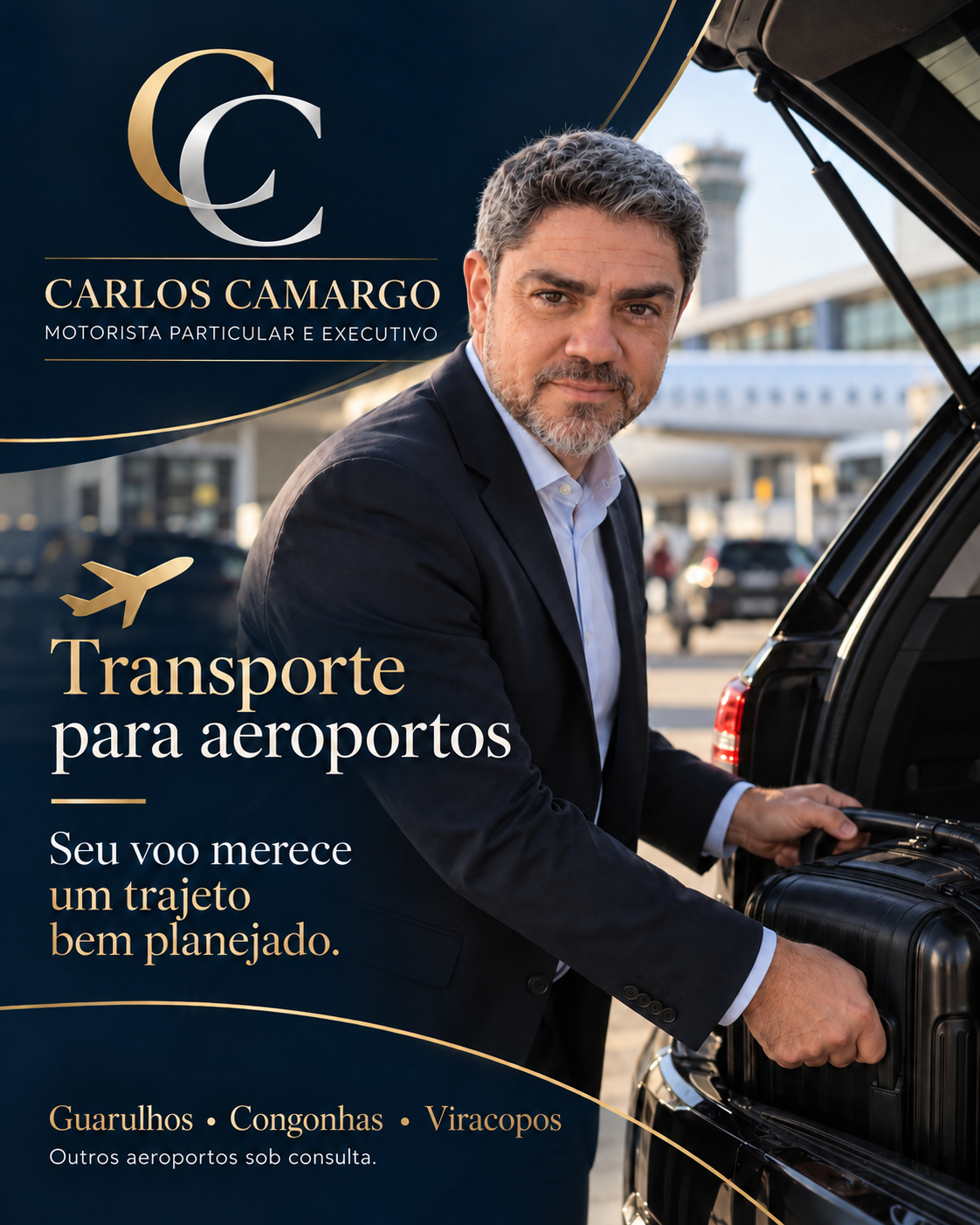 Bagagens sendo acomodadas junto ao veículo